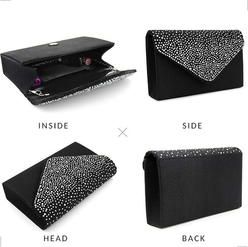 Milisente Evening Bag for Women Glitter Rhinestone Wedding Evening Purse Crystal Envelope Crossbody Shoulder Clutch Bags in Kuwait