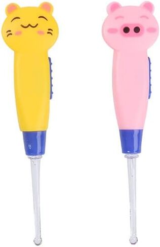 Pink Cat Cartoon Baby Ear Cleaner LED Earpick Earwax Remover with Replacement Head Kids Ear Clean Tool Earwax Removal ealth Care Ear Care in Saudi Arabia