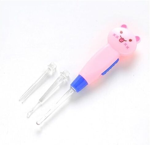 Pink Cat Cartoon Baby Ear Cleaner LED Earpick Earwax Remover with Replacement Head Kids Ear Clean Tool Earwax Removal ealth Care Ear Care in Saudi Arabia