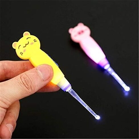 Pink Cat Cartoon Baby Ear Cleaner LED Earpick Earwax Remover with Replacement Head Kids Ear Clean Tool Earwax Removal ealth Care Ear Care in Saudi Arabia