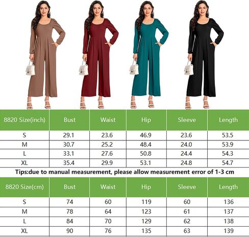 Women Casual Jumpsuits Dressy One Piece Outfits Wide Leg Pants Rompers with Pockets in Saudi Arabia