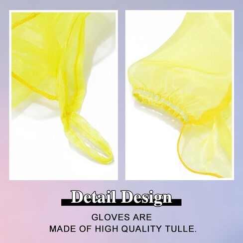 Fingerless Tulle Gloves Sparkle Long Sheer Christmas Gloves Rave Fairy Gloves Cosplay Puffy Glove for Women in Kuwait