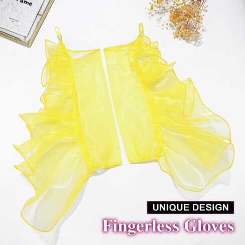 Fingerless Tulle Gloves Sparkle Long Sheer Christmas Gloves Rave Fairy Gloves Cosplay Puffy Glove for Women in Kuwait