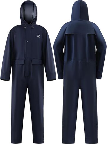 Rain Suits for Men Women Waterproof One Piece Rain Jacket & Pant Workwear Coverall in Kuwait