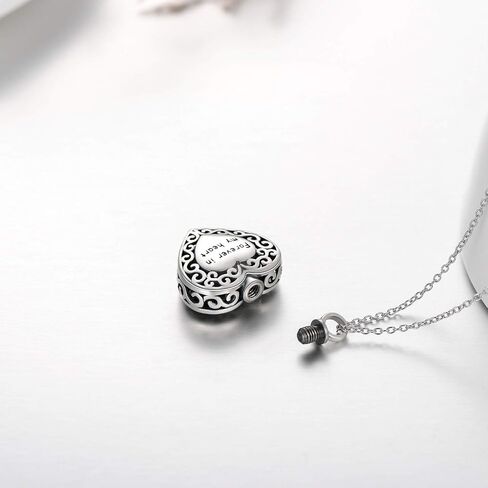 Filigree Dog Paw Urn Locket Necklace 925 Sterling Silver Print Pet Urn Necklace for Ashes Engraved Personalized Cremation Jewelry Pictures Keepsake Memorial Gifts for Women Men in Saudi Arabia