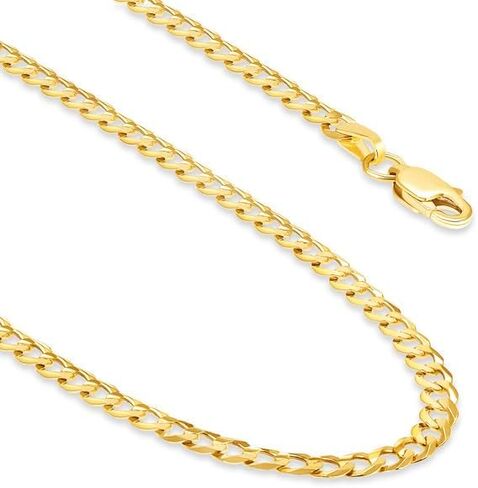 EVAYA Real Solid 14k Gold Cuban Chain (2mm-3mm Width, 16"-24" Length) - For Men & Women - Durable, Resistant to Tarnishing & Lasts a Lifetime in Kuwait