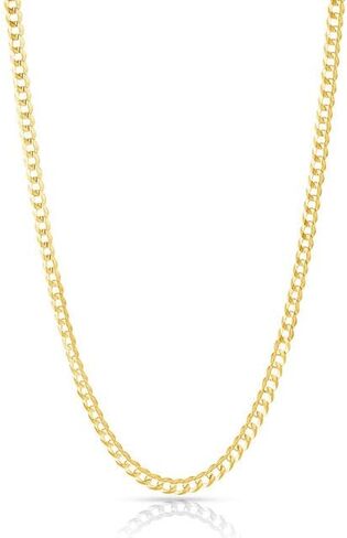 EVAYA Real Solid 14k Gold Cuban Chain (2mm-3mm Width, 16"-24" Length) - For Men & Women - Durable, Resistant to Tarnishing & Lasts a Lifetime in Kuwait