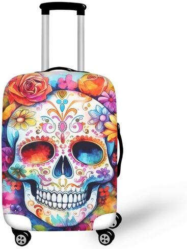 Day of the Dead Skull Luggage Covers Fits 18-32 Inch Colorful Halloween Skeleton Protector Covers Anti-Scratch Suitcase Cover Travel Suitcase Protective Cover in Kuwait