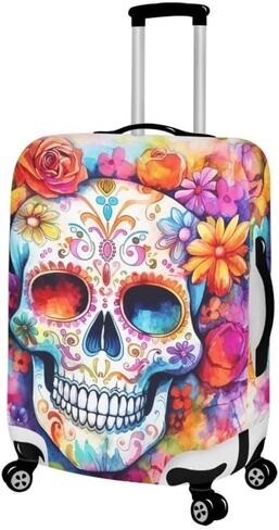 Day of the Dead Skull Luggage Covers Fits 18-32 Inch Colorful Halloween Skeleton Protector Covers Anti-Scratch Suitcase Cover Travel Suitcase Protective Cover in Kuwait