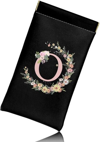 Glasses Eyeglass Sunglasses Case Pouch Initial Letter Soft PU Leather Cute Aesthetic with Cleaning Cloth Women Girls in Saudi Arabia