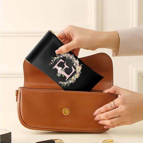 Glasses Eyeglass Sunglasses Case Pouch Initial Letter Soft PU Leather Cute Aesthetic with Cleaning Cloth Women Girls in Kuwait