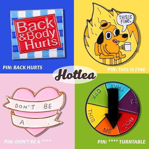 9 Pieces Enamel Pins for Backpack Funny Pins for Adult Teenagers THIS IS FINE Pins for Jacket Coat Backpacks Bag Hat Lanyard Buttons Vest Novelty Jewelry Accessories in Saudi Arabia