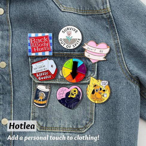 9 Pieces Enamel Pins for Backpack Funny Pins for Adult Teenagers THIS IS FINE Pins for Jacket Coat Backpacks Bag Hat Lanyard Buttons Vest Novelty Jewelry Accessories in Saudi Arabia