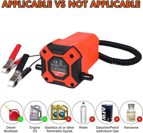 12V 80W With overload protection Oil Change Pump Extractor, Upgraded Oil/Diesel Fluid Pump Extractor Scavenge Suction Transfer Pump, Marine Electric Oil Pump, For Boat, Car, Motorcycle, ATV, RV, Truck in Saudi Arabia
