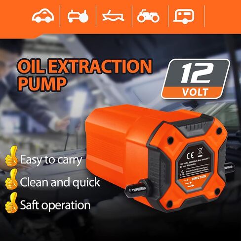 12V 80W With overload protection Oil Change Pump Extractor, Upgraded Oil/Diesel Fluid Pump Extractor Scavenge Suction Transfer Pump, Marine Electric Oil Pump, For Boat, Car, Motorcycle, ATV, RV, Truck in Saudi Arabia