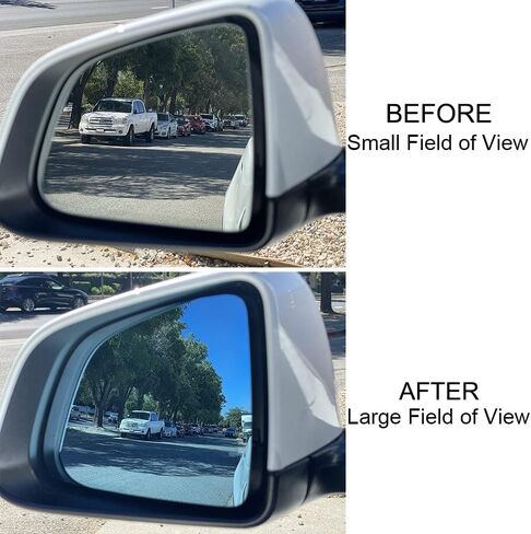 2Pcs Wide Angle Side Mirror Glass for Tesla Model 3 2017-2023 Side Mirror Replacement Anti Glare Heat Defogging Blue Glass Lens with Backing Plate in Saudi Arabia