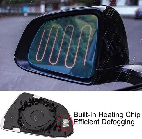 2Pcs Wide Angle Side Mirror Glass for Tesla Model 3 2017-2023 Side Mirror Replacement Anti Glare Heat Defogging Blue Glass Lens with Backing Plate in Saudi Arabia