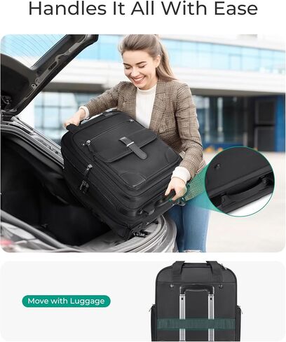 BAGSMART Carry on Luggage with Wheels, 16-inch Underseat Travel Suitcase Airline approved, Lightweight Softside Carry-on Luggage for Airplanes Women Overnight Rolling Bags for Short Trip, Black in Saudi Arabia