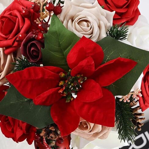 ASTRYAS 38pcs Artificial Flowers Combo Box Rainbow Colorful Fake Silk Flowers Bulks Spring Flowers Floral Arrangements for DIY Wedding Bridal Bouquet Christmas Party Home Decoration (Multi Color) in Saudi Arabia
