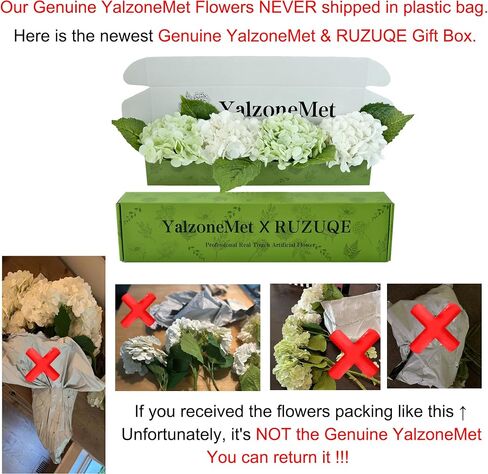 YalzoneMet Artificial Hydrangea Flowers 4 Pcs 2 White 2 Light Green 21 inch Long Rod Real Touch Lifelike Fake Latex Hydrangea Flowers for Home Party Outdoor Wedding Gifts Christmas Table Decoration in Kuwait