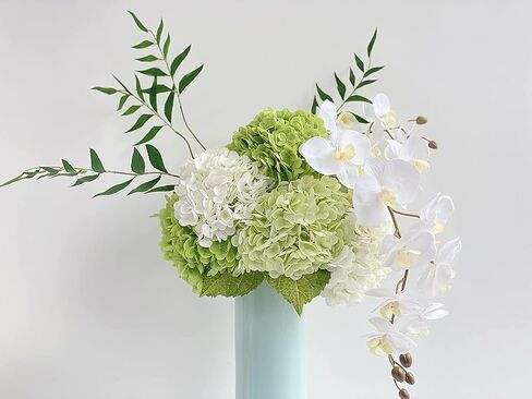 YalzoneMet Artificial Hydrangea Flowers 4 Pcs 2 White 2 Light Green 21 inch Long Rod Real Touch Lifelike Fake Latex Hydrangea Flowers for Home Party Outdoor Wedding Gifts Christmas Table Decoration in Kuwait