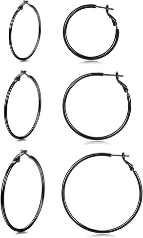 Gold Hoop Earrings Set for Women Trendy Multipack,Hypoallergenic Big Medium and Small Chunky Pearl Twisted Hoop Earrings Pack Jewelry for Gift in Saudi Arabia