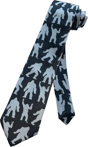 Mens Bigfoot Sasquatch Big Foot Monster Urban Legend Necktie - Black - Neck Tie in Saudi Arabia