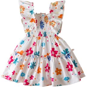 Nileafes Little Girl Summer Tulle Dress Casual Princess Girls Holiday Birthday Sundress in Kuwait