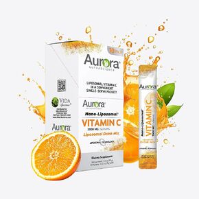 Aurora Nutrascience, Nano-Liposomal Vitamin C, Immune Support Vitamin Drink Mix, High Strength 3,000 mg Per Serving, 30 Single Serve Packets