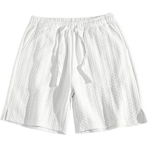 Men's Straight Leg Shorts Drawstring Elastic Waist Tie Front Track Shorts Flat Front Shorts with Pocket in Saudi Arabia