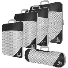 Compression Packing Cubes for Travel - 5 Set Travel Compression Bags for Packing, Durable Luggage Organizer Bags for Suitcase or Backpack, Travel Accessories for Men and Women