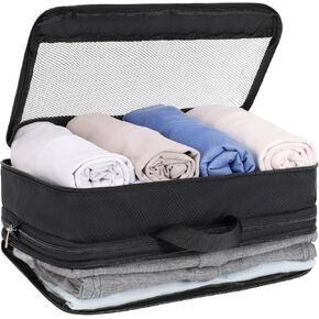 Cambond Double Sided Expandable Packing Cubes - Separate Clean and Dirty Clothes See Through Mesh Compression Packing Cubes for Travel, Efficient Packing Organizers for Road Trip, Cruise, Camping