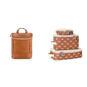 Itzy Ritzy Insulated Bottle Bag – Keeps Bottles Warm or Cool - Holds 3 Bottles & Feat & Packing Cubes – Set of 3 Packing Cubes or Travel Organizers; Each Cube Features a Mesh Top