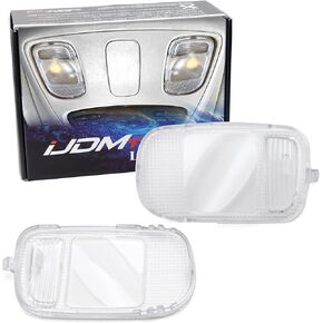 iJDMTOY Pair Interior Overhead Front Map/Dome Light Cover Lens Replacements, Compatible with 2002-2008 Dodge RAM 1500 2500 3500