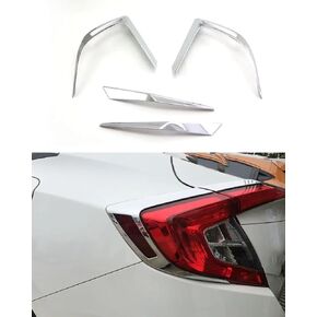 Car Accessories Fit for Honda Civic 10th Gen 2016-2021 ABS Exterior Rear Tail Light Eyebrow Cover Trim (Carbon Fiber) 4PCS Set