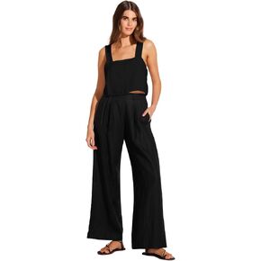 Vitamin A Women's Swimwear Tallows EcoLinen Crop Top Swimsuit Cover Up