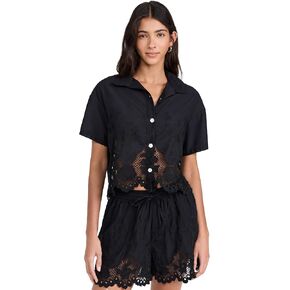 Vitamin A Women's Swimwear Flora Beachside Broderie Cropped Shirt Swimsuit Cover Up