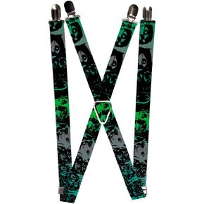 Buckle-Down Men's Suspender-Monsters, Multicolor, One Size