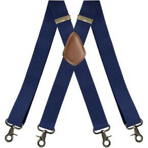 Heavy Duty Men's Suspenders with Hooks Wide Adjustable Elastic Work Suspenders Vintage X-back Suspenders for Men in Saudi Arabia