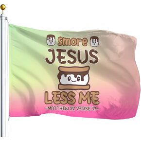S'more Of Jesus And Less Of Me Flags for Room Popular Tapestry for Classroom Outdoor Banner for 3x5 Ft, Retirement
