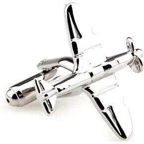 MRCUFF Airplane Plane Pilot Pair of Cufflinks in a Presentation Gift Box & Polishing Cloth