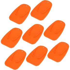 8pcs Motorcycle Kickstand Pad Support Plate Pad Parking Stand Side Stand Extension Pad Orange Item Replacement