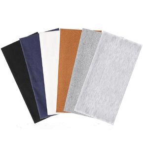 6 Pack Wide Headbands for Women, Cotton Stretchy Headband for Women Non Slip Sports Head Bands for Women's Hair (Black, White, Gray)