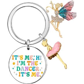 Inspirational Gifts Dancer Keychain for Women Dance Lover Encouragement Gifts for Dance Teacher Girls Teens Sisters Friends Motivational Gifts Dance Teams Christmas Birthday It's Me Hi I'm The Dancer
