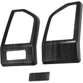 3pcs Wood Grain Pattern Black Dashboard Panel Air Conditioner Outlet Vent Covers Trim for Ford F150 2015 2016 2017 2018 2019 2020 Replacement