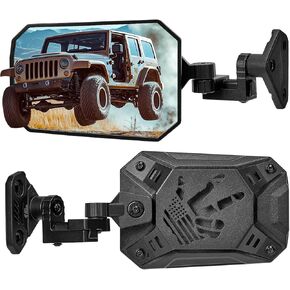 JOYTUTUS Mirrors Doors Off Doors On Compatible with Wrangler TJ JK JKU, All Year Used Side Mirrors for Wrangler 1997-2018, Wider View No Vibrate & Wobble, Black
