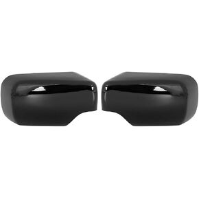 X AUTOHAUX 2pcs Rearview Mirror Cover for BMW 3 Series E46 318i 320i 325i Car Mirror Covering Cap Exterior Parts Replacement Modification Glossy Black