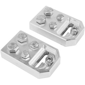 Bevinsee 6 Spot Battery Terminal Connector Clamps 4/0(XL) AWG Gauge, Positive and Negative (+/-)(Pair) for Standard SAE Post Style, Multi-size Hole Holder for AGM with M8*4 M6*8 Bolts M8*2 Fasten Bolt