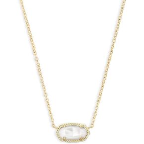 Pendant Necklace - Ivory Pearl - Versatile Necklace - Width Stationary Pendant, kendra-scott elisa,Ivory Mother of Pearl Setting