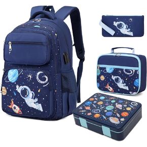 Bevalsa Kids Backpack for Boys Set, Bookbag Set for Kids Elementary School Student